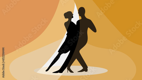 Tango dancers flat illustration