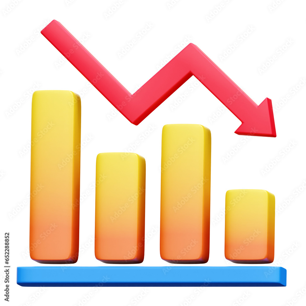 Loss Chart 3D Icon Illustrations Loss Chart 3D Icon Illustrations