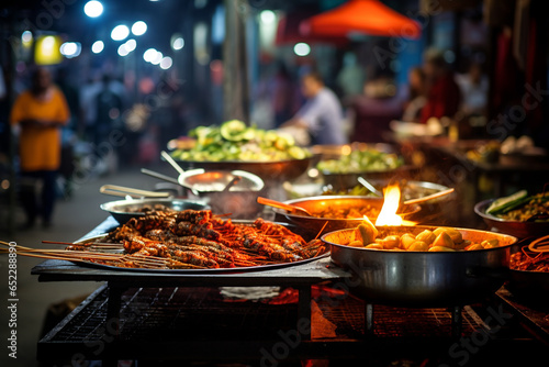 Traditional Asian street food and markets