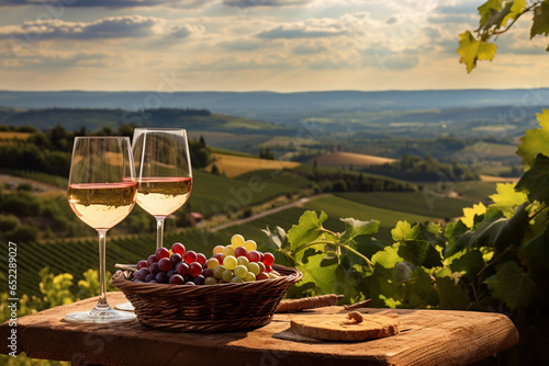 Wine and vineyards in picturesque settings,