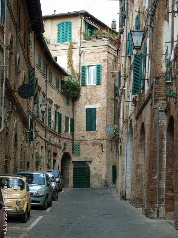 Siena - picturesque street in the historic city centre.