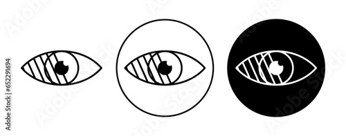 Low Vision symbol. Blindless icon set in black filled and outlined style. suitable for UI designs photo