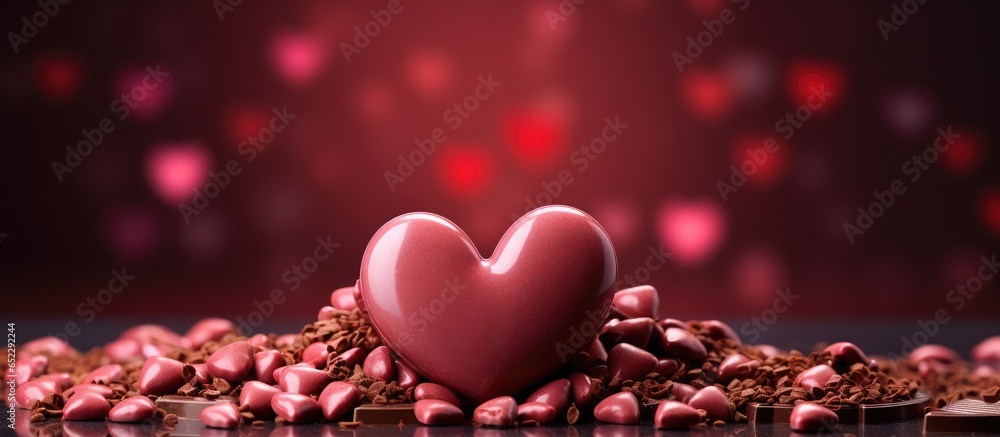 Valentine s Day celebrated with sweet heart chocolates Valentine s Day celebrated with sweet heart chocolates