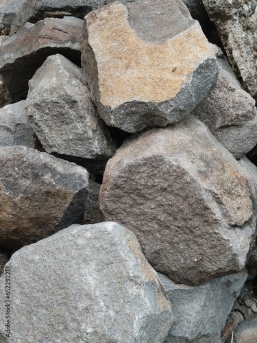 pile of stones for building foundations 