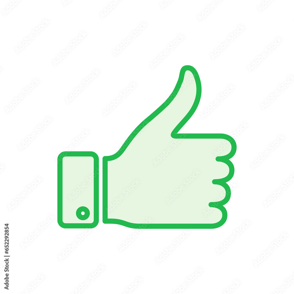 Thumbs up icon set. Hand like. Like icon vector. Thumbs up icon set. Hand like. Like icon vector.