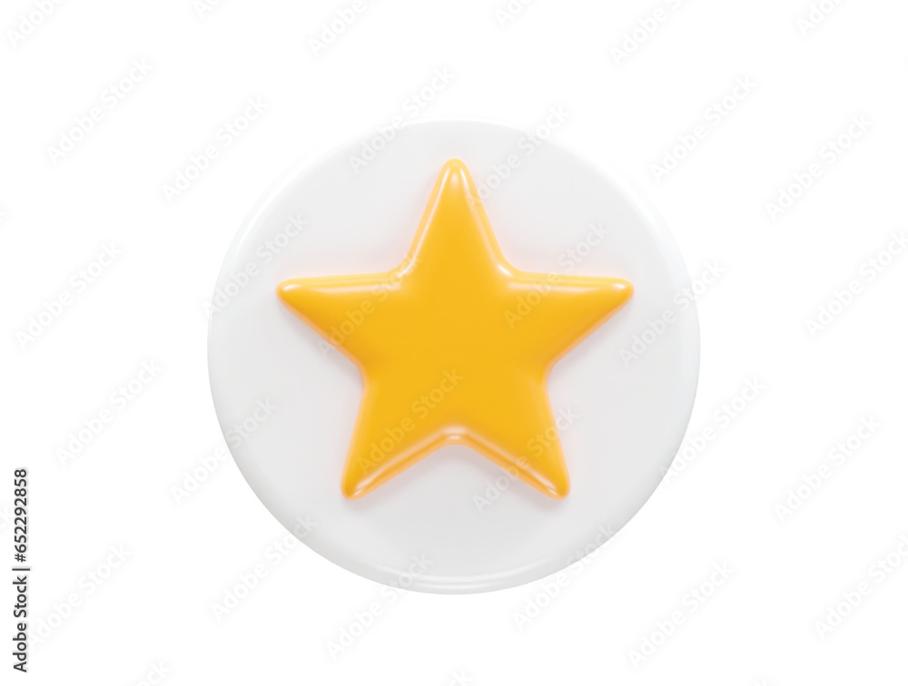 Star icon 3d rendering illustration element 
