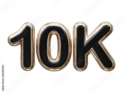 10k text effect 3d rendering illustration element