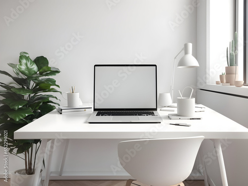 desk with laptop © designerex2