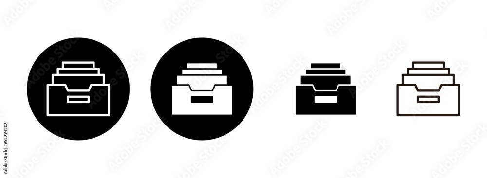 Archive folders icon set illustration. Document vector icon. Archive storage icon. Archive folders icon set illustration. Document vector icon. Archive storage icon.