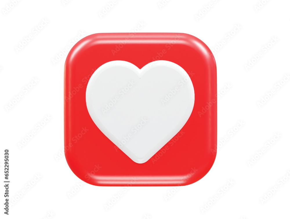 Love heart icon 3d rendering illustration element transparent Love heart icon 3d rendering illustration element transparent