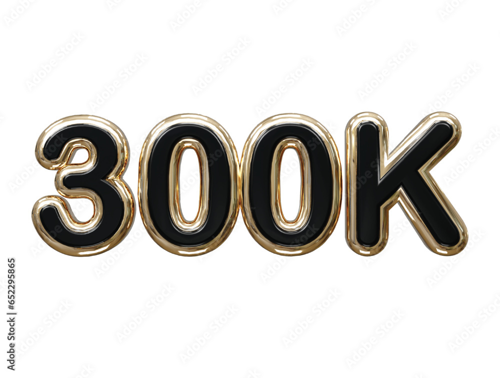 300k text effect 3d rendering illustration element 300k text effect 3d rendering illustration element