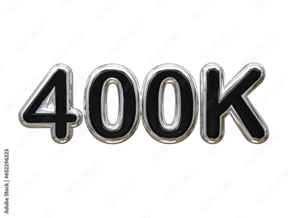 400k text effect 3d rendering illustration element 400k text effect 3d rendering illustration element