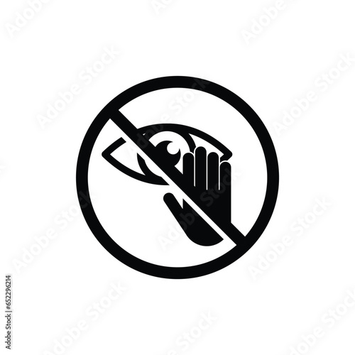 do not  touch lips  icon. forbidden sign hand touch lips. epidemic   