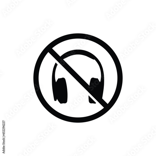 no headphones icon vector prohibited 