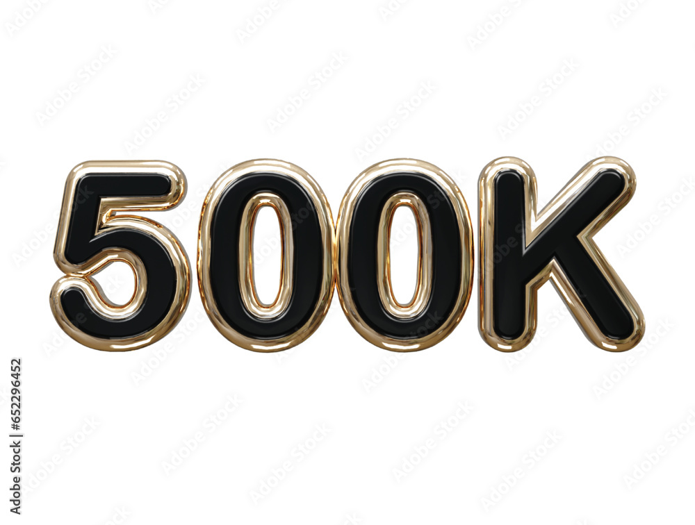 500k text effect 3d rendering illustration element