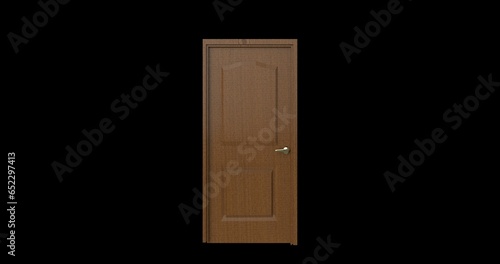 isolated door illustration 3d rendering