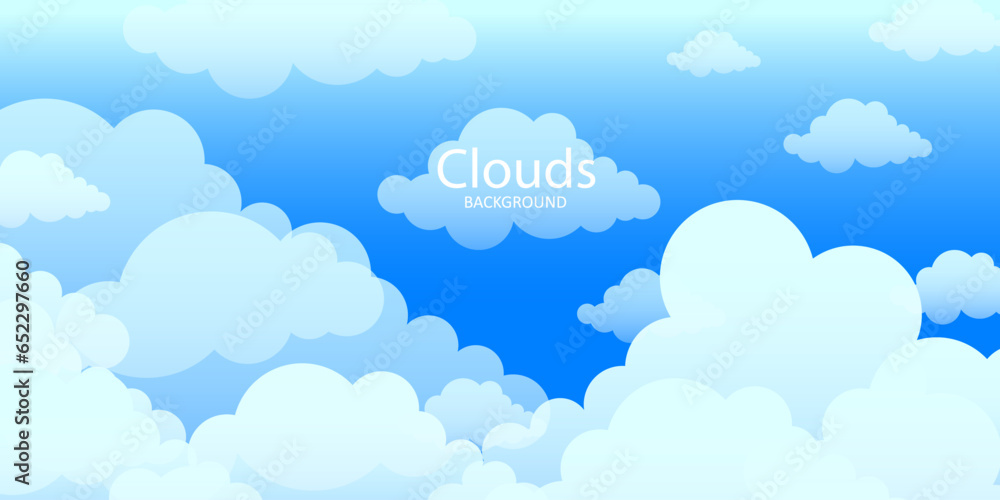 realistic blue sky with white clouds. sky with clouds. vector
