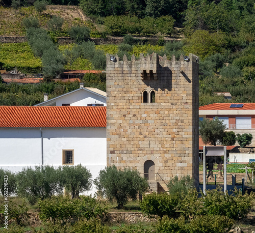 Medieval tower (14th century) of the convent of Santo António de Ferreirim (16th century). Vale do Varosa, Portugal.