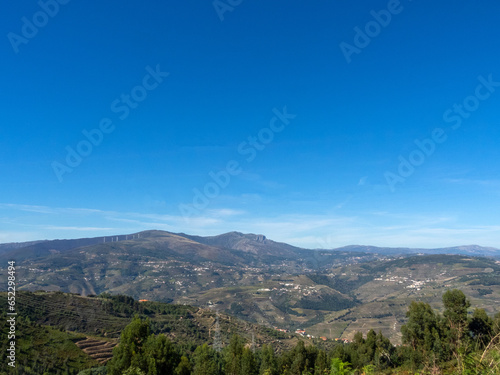 Panoramic view of the Mar  o Mountains. Tr  s-os-Montes and Alto Douro  Portugal.