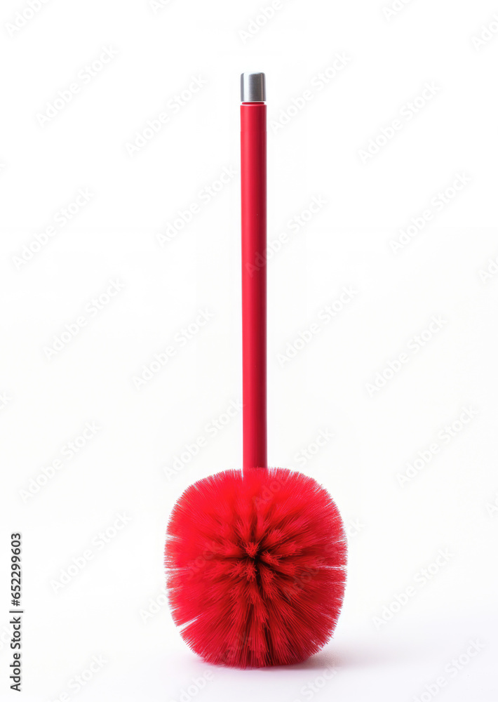 A WC brush isolated on white, an essential cleaning equipment for ensuring toilet sanitation and hygiene in your home.