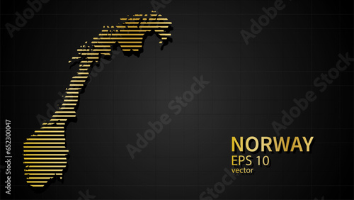  Vector gold map of Norway, futuristic modern website background or cover page .