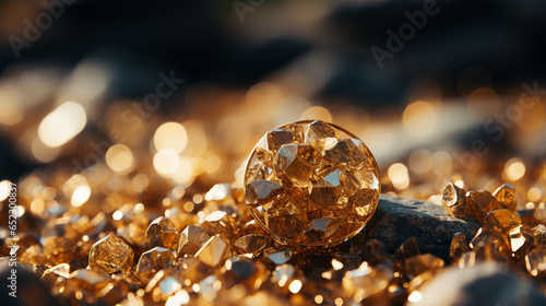 Golden abstract background HD 8K wallpaper Stock Photographic Image