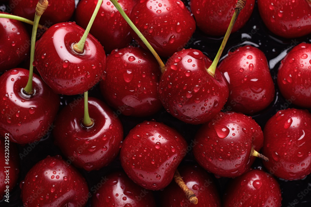 A lots of fresh red cherry bunch. A lots of fresh red cherry bunch.