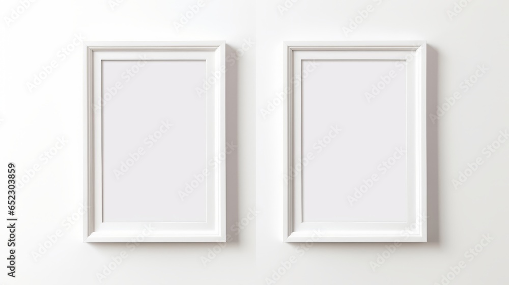 Blank white frame on a white background. Place for text. Blank white frame on a white background. Place for text.