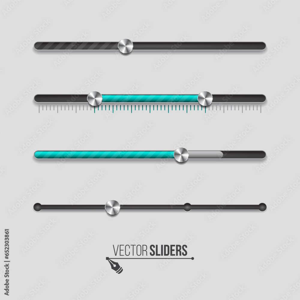 Ui sliders. Web UI elements design. Vector illustration for your design. Ui sliders. Web UI elements design. Vector illustration for your design.
