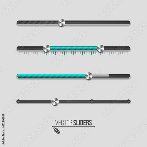 Ui sliders. Web UI elements design. Vector illustration for your design.
