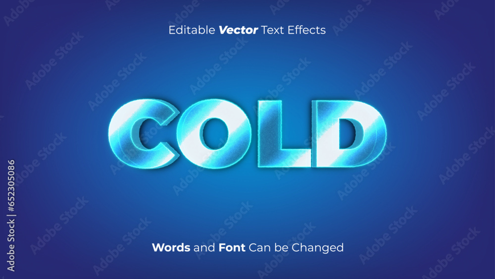 Editable Ice, frost, or Frozen Vector Text Effect Editable Ice, frost, or Frozen Vector Text Effect