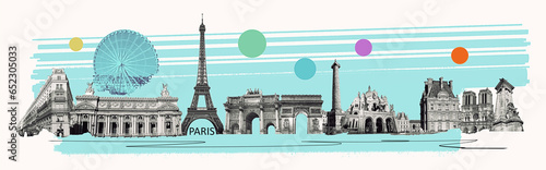 Obraz na płótnie Contemporary design or art collage about Paris. Fashion vintage style. Travel, Vacation concept w salonie