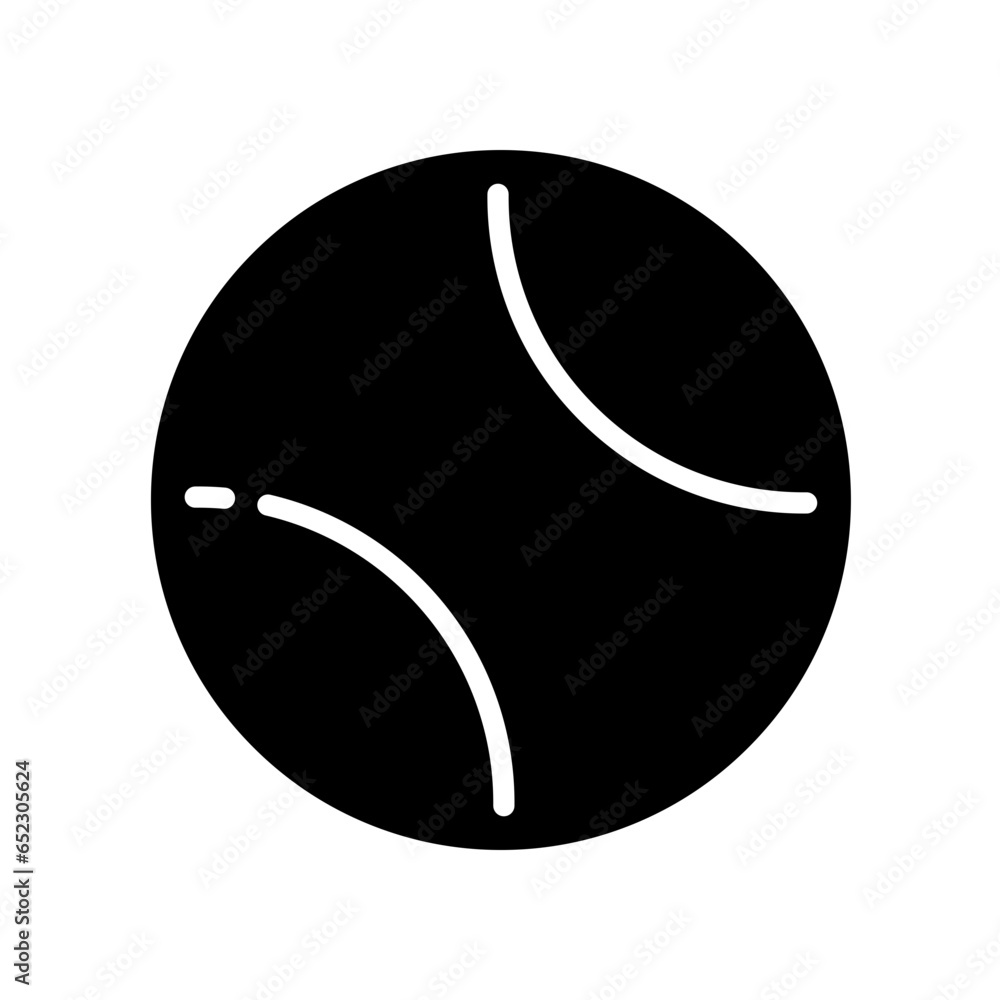 Tennis ball sport icon. a hollow rubber ball covered with felt. Golf equipment. solid, glyph style pictogram. logo symbol website, and app. Vector illustration. Design on Tennis ball sport icon. a hollow rubber ball covered with felt. Golf equipment. solid, glyph style pictogram. logo symbol website, and app. Vector illustration. Design on