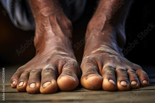 Afro-American feet. Black history month. Close up shot of unrecognizable person.
