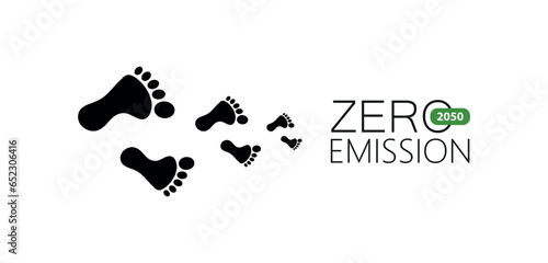 zero emission sign on white background	