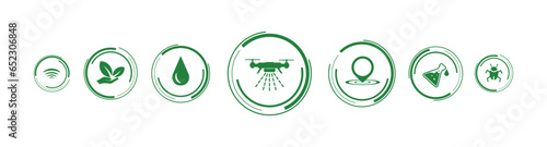 smart farming icons on white background	