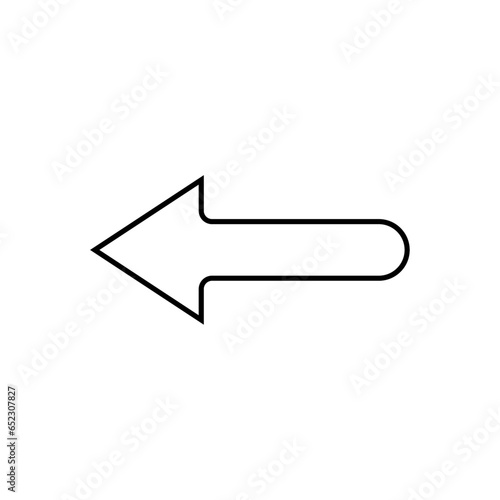 Left arrow button for web or app development, navigation arrow sign icon