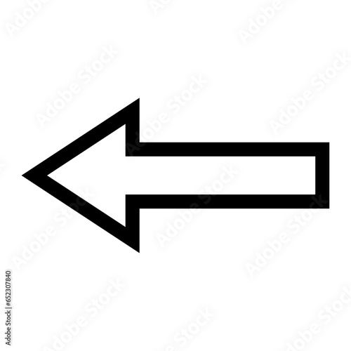 Left arrow button for web or app development, navigation arrow sign icon