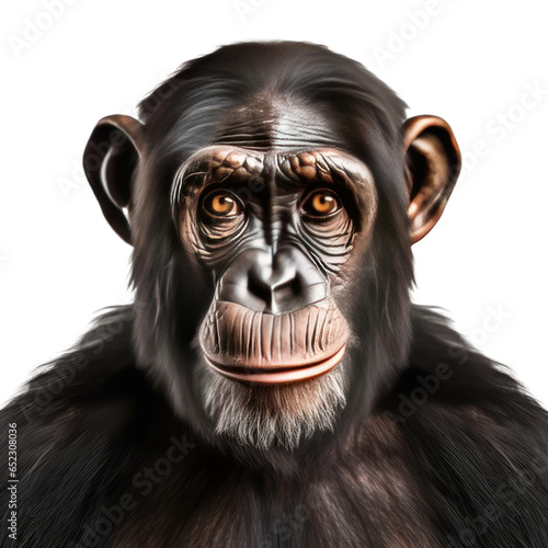  Chimpanzee face shot isolated on transparent background