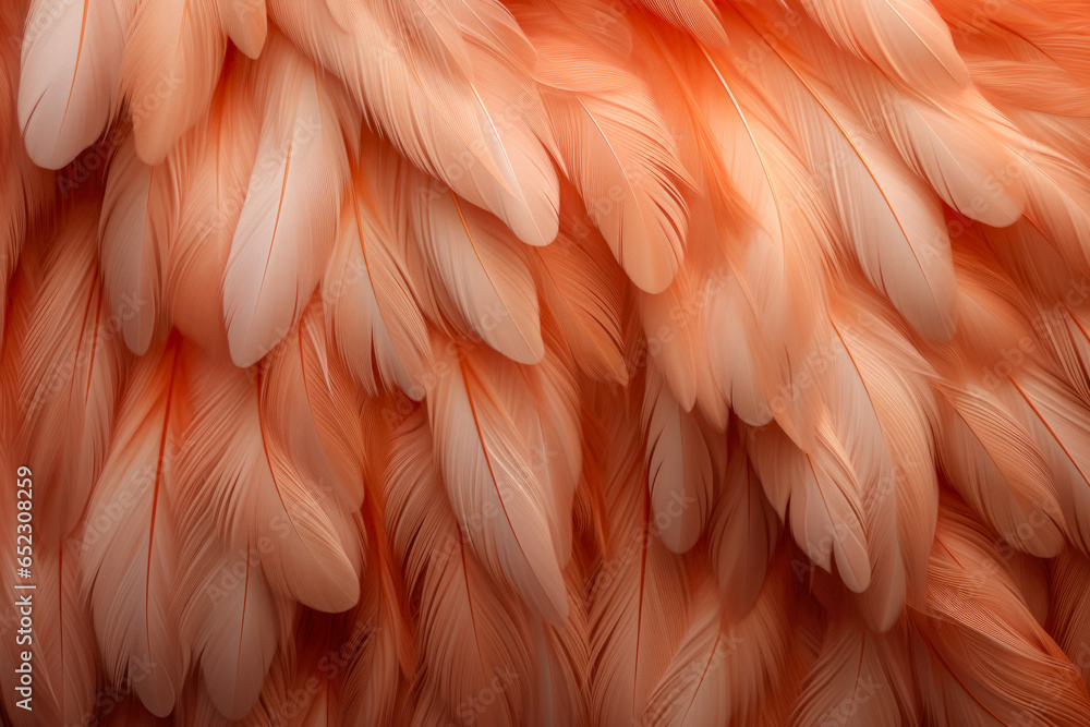 Obraz premium Texture Of Various Colored Feathers On A Flat Surface Created Using Artificial Intelligence