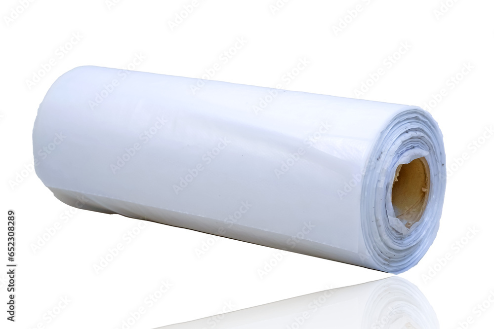 Roll of plastic garbage bags isolated on a white background Roll of plastic garbage bags isolated on a white background
