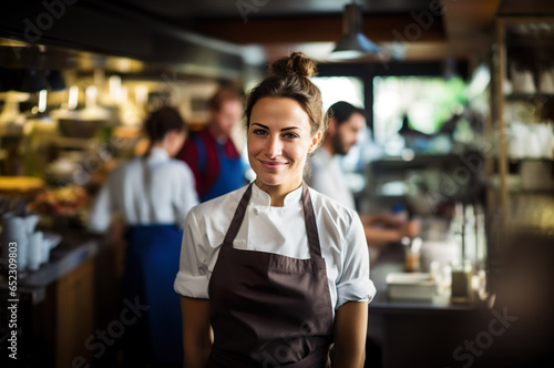 Photo of female chef in the restaurant © Kalim