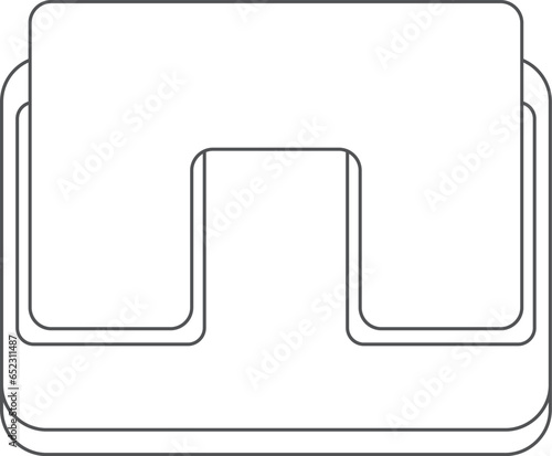 文房具の線画単品イラストアイコン　穴あけパンチ