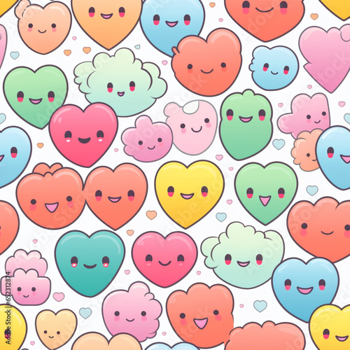 cute hearts smiling pattern