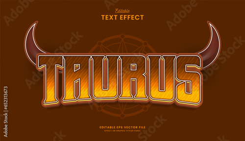 decorative editable zodiac taurus text effect vector design