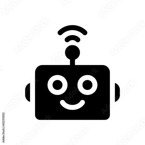robot glyph icon