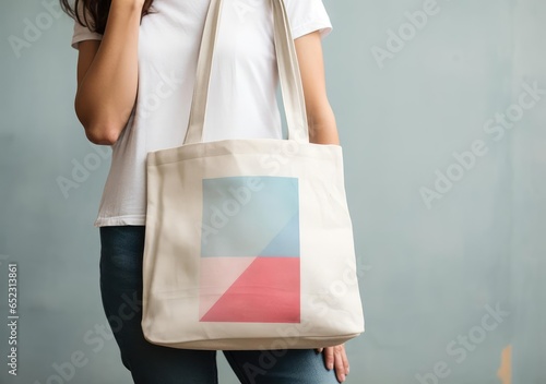 Girl with a bag, mock-up