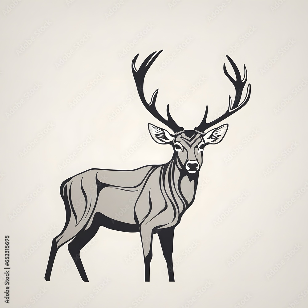 Naklejka premium Deer illustration AI Generative