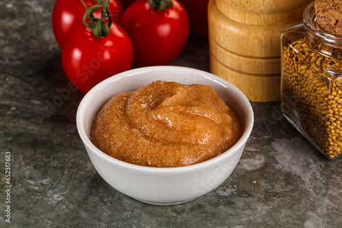 Cod fish roe snack in the bowl photo