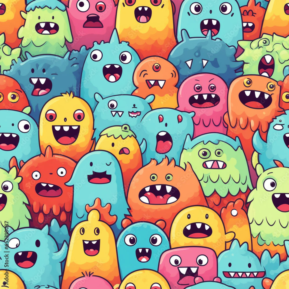 monsters kawaii super cute pattern monsters kawaii super cute pattern